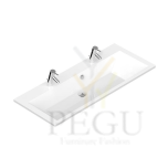 Раковина встраеваемая 2-ая EUMAR Alveus F 120_2 1200x22x493mm GelCeramic с отверстиями под смесители