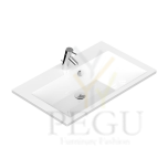 Раковина встраеваемая EUMAR Alveus F 80c 800x22x495mm GelCeramic с отверстием под смеситель