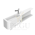 Раковина настенная Eumar Pebble 125l creacore, с держателем для бумаги и вешалкой для полотенца