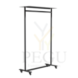 Riidestange Frost BUKTO 6010 riide-riiul ratastega, 1000mm matt must-must