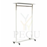 Frost BUKTO 6010 riide-riiul ratastega, 1000mm valge-kuld