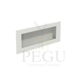 Süvistatav mööbli käepide FROST Square 140x50mm roostevaba teras, matt valge