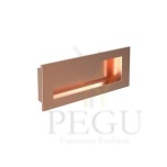 Süvistatav mööbli käepide FROST Square 140x50mm roostevaba teras, harjatud vask