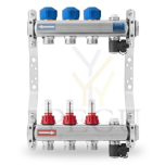 Н/Р коллектор для тёплого пола N75A 3-ой 1 1/4", M30 x 1.5, с датчиками протока