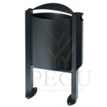 Уличная урна для мусора ARKEA 40L+3L с пепельницей матовый антрацит RAL7016