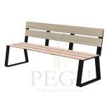 Парковая скамейка со спинкой Ballade Extreme Manganese grey