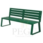 Парковая скамейка со спинкой Ballade Metal зелёная RAL 6005