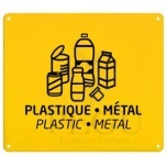 Sorteerimise plaat seinale plastic/metall kollane RAL1021