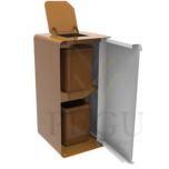 Sorteerimise prügikast  CUBATRI 2x10L valge/pruun RAL8001 BIO