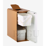 Sorteerimise prügikast  CUBATRI 2x20L valge/pruun RAL8001 BIO