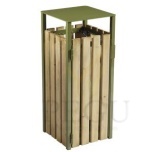 Prügikast Rossignol välitingimusele EDEN puit/metall 110L RAL6003 roheline olive green