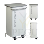 Prügikast pedaaliga siseruumide NOMADE 110L jäätmete sorteerimiseks soft-close Valgel/Hall Rossignol 57262