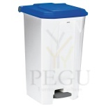 Pedaaliga prügikast Utilo Rossignol 100L valge/sinine plastik