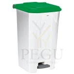 Pedaaliga prügikast Utilo Rossignol 100L valge/roheline plastik