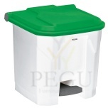 Pedaaliga prügikast Utilo Rossignol 30L valge/roheline plastik