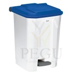 Pedaaliga prügikast Utilo Rossignol 50L valge/sinine plastik