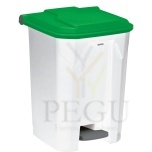 Pedaaliga prügikast Utilo Rossignol 50L valge/roheline plastik