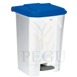 Pedaaliga prügikast Utilo Rossignol 80L valge/sinine plastik