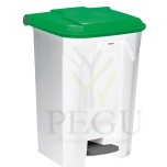 Pedaaliga prügikast Utilo Rossignol 80L valge/roheline plastik