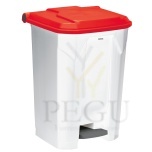 Pedaaliga prügikast Utilo Rossignol 80L valge/punane plastik
