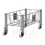 Rubbermaid Slim Jim Single Dolly prügikasti ratastega alus, roostevaba