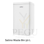 Bin 50L prügikast SATINO seinale/põrandale, plastik valge