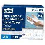 Tork 100288 Xpress Multifold (H2) PREMIUM Soft W-voltimine, lehtkätepaberrätikud pehme 21×110 tk