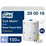 Tork Matic PREMIUM 100 Soft, eiti pehme rullkätepaber, 6 tk ×100 m 