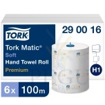Tork Matic PREMIUM 100 Soft, eiti pehme rullkätepaber, 6 tk ×100 m H1