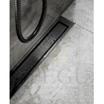Unidrain renntrapp Highline PANEL raamiga harjatud must PVD, 1000mm 1004