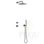 Süvistatud dušisüsteem Damixa IRIS DS 1, 30 cm pea- ja 3-režiimilise grafiithall PVD 570695500
