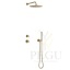 Süvistatud dušisüsteem Damixa IRIS DS 1, 30 cm pea- ja 3-režiimilise harjatud pronks PVD 570698800