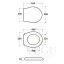 Globo Paestum WC poti kaas Vaikseltsulguv Valge Kroom hinged soft-close PA029 mõõdud