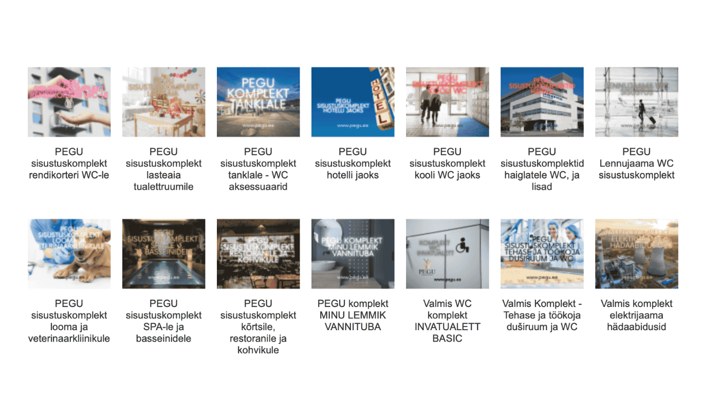 PEGU professionaalsed komplektid