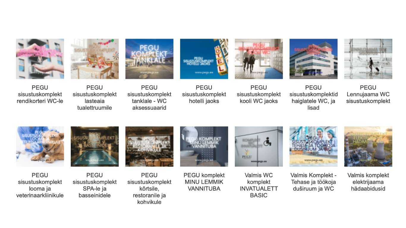 PEGU professionaalsed komplektid